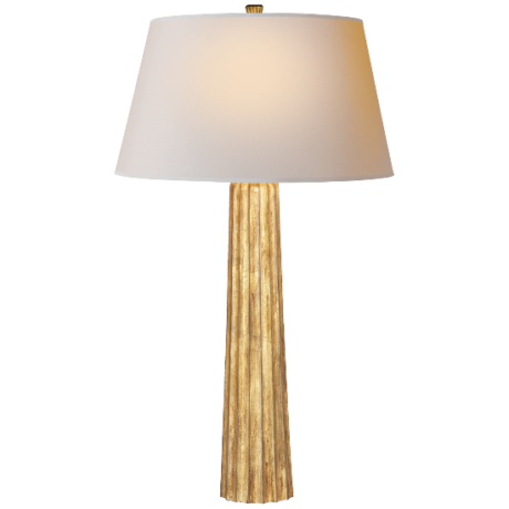 Fluted Gilded-Iron Table Lamps